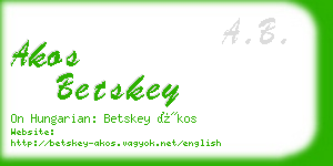 akos betskey business card